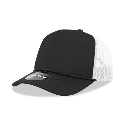 Casquette trucker mousse structurée profil moyen 5 panneaux noir blanc mixte
