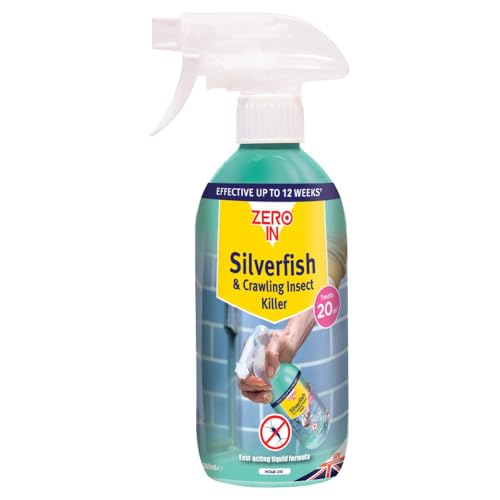 Zero In Silverfish & Crawling Insect Killer - 500ml Instant Long Lasting Non-Staining Odourless Silverfish and Crawling Insect Treatment and Repellent for the Home