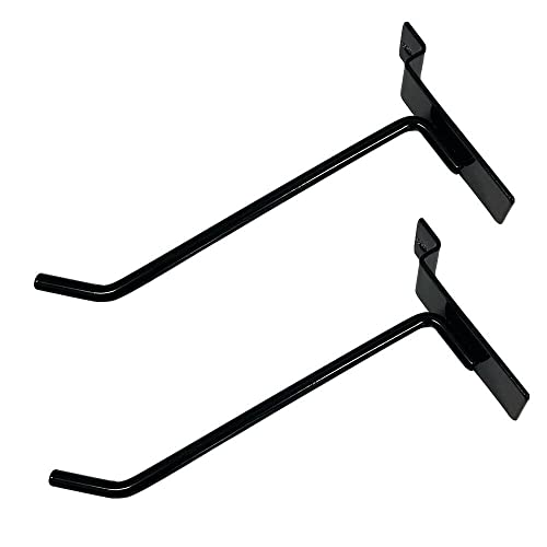 For 6 Slatwall Hoo, Black, Hanger Display,Display Panel Hoo Wire Metal 2Pc Set