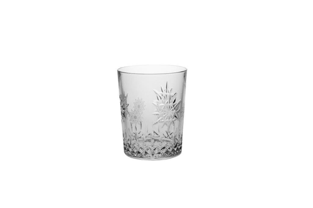 British Crystal Whisky Glass/Tumbler, Clear, Brierley Hill Crystal Cut Glasses Snowflake (Single)