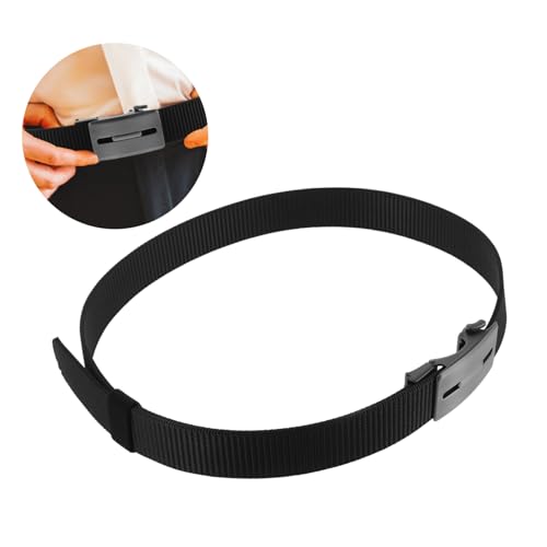 PartyKindom Men's Adjustable Nylon Ratchet Belt No Holes Casual Web Belt with Elegant Buckle for Jeans and Casual Wear3