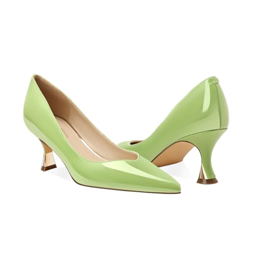 Image of Women Low Kitten Heels Women's Dressy Pumps Pointed Closed Toe Elegant Wedding Pumps Formal Work Office Comfortable Shoes Classic Pumps for Women
