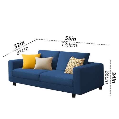 Image of Galib 3+2 Seater Sofa Set for Living Room (Blue Fabric) Premium Fabric Sofa Set