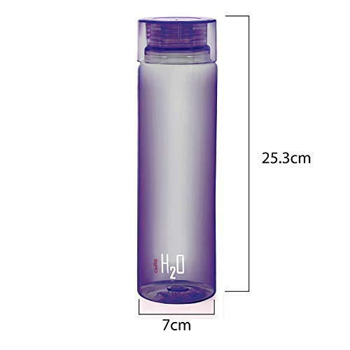 Cello H2O Round Water Bottles Set of 6, 1000ml Each Assorted | ISI Certified | Unbreakable, BPA-Free, Food Grade | Airtight & Leakproof Lids | Wide Mouth Pet Water Bottle For Fridge, School, Office