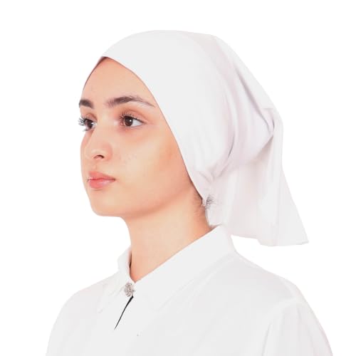 Mu Lan Bandana Tube | Cotton Under Head Scarf Hijab | Versatile Beanie Tube Bonnet | Chemo Wear Hair Loss Cover (White)