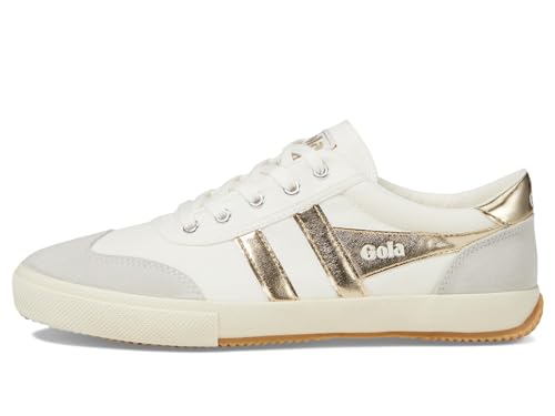 Gola Women's Badminton Sneaker, Off-White/Gold, 9.54
