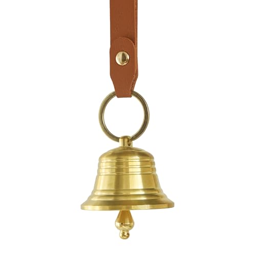 HVSENW Small Hanging Bell for Door Knob, Vintage Gold Brass Bell with Loud Sound, for Shopkeeper Home Office Door Opening Alert & Christmas Decoration (1)