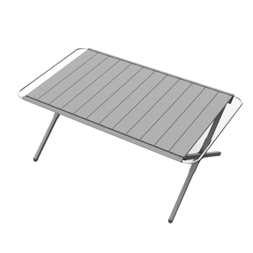 Mesa de aluminio para acampar al aire libre, barbacoa, picnic, mesa plegable para hervir té, gris/105 x 61 x 42 cm