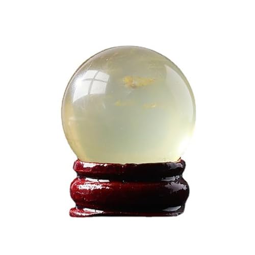 Yellow Quartz Crystal Sphere Citrine Ball Gemstone with Stand for Divination/Chakra Balance/Yoga/Home/Office FengShui Decoration