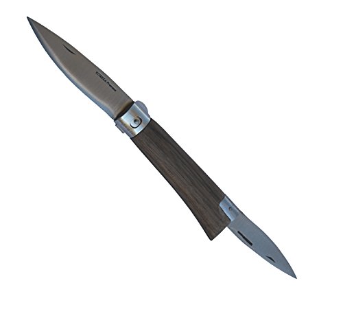 Messer Klappmesser Taschenmesser Hirte aus Holz von Nussbaum 2 Klingen cm. 9 und cm. 7