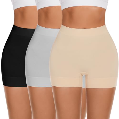 Image of FRESBEIT Slip Shorts for Women Under Dress,Boyshorts Panties Anti Chafing Boyshorts Smooth Shapewear Shorts