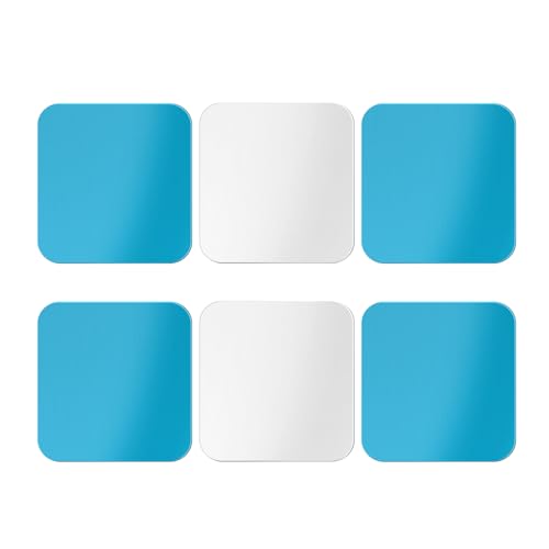 BOXOB 6pcs Metal Sticky Strips, Metal Replacement Strips with Adhesive Backing for Magnet Magnetic LED Lights & Under Counter Lights (Square)