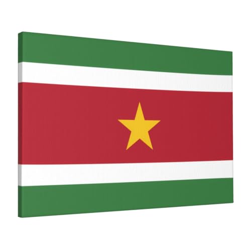 Toile moderne drapeau Suriname déco murale grand tableau de chambre
