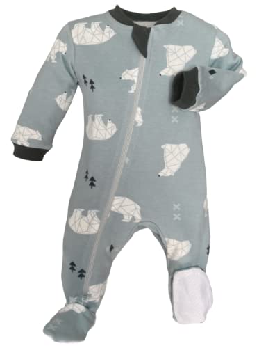 Image of zippyjamz – Zipper Organic Sleeper Footed Onesies Sleeper Baby Pajamas with Inseam Zipper