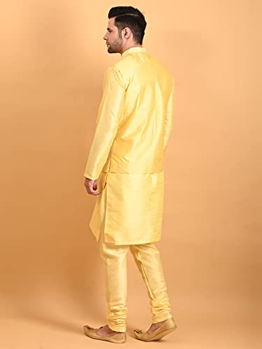 Image of Uri and MacKenzie Men's Silk Blend Kurta Pajama with Designer Ethnic Nehru Jacket /Modi Jacket