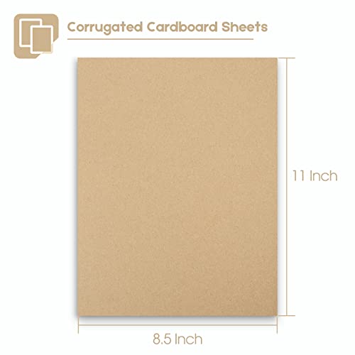 Image of Golden State Art 10 Pack 8.5x11 Corrugated Cardboard Sheet Flat 1 /8 inch Insert | Flat Layer Pads, Corrugated Card Board Inserts For Packing, Mailing or DIY Art Crafts, Box Dividers (Brown)