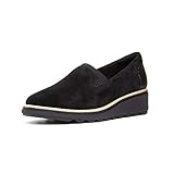 clarks sharon dolly, mocassini donna, nero black suede w dark tan world, 41 eu