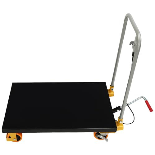 500lbs Scissor Lift Table Cart, Hydraulic Scissor Lift Table Cart,Hydraulic Motorcycle Lift Table with Locking Wheels for Material Handling and Transportation (Black)