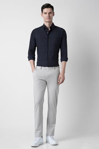 Image of Peter England Men's Classic Wonder Fabric Checkered Slim Fit Formal Shirt | Cotton Rich | Pin Point Oxford
