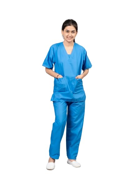 VastraMedwear Womens Basic Scrub Suit for Doctors Polyester Comfortable Breathable | 4 Pockets Medical Basic Scrub Suit|Ideal for Doctors Nurses Dentists&Healthcare |(Blue, XL)|Pack of 3 (B0D5R13YQR) Amazon Price History, Amazon Price Tracker