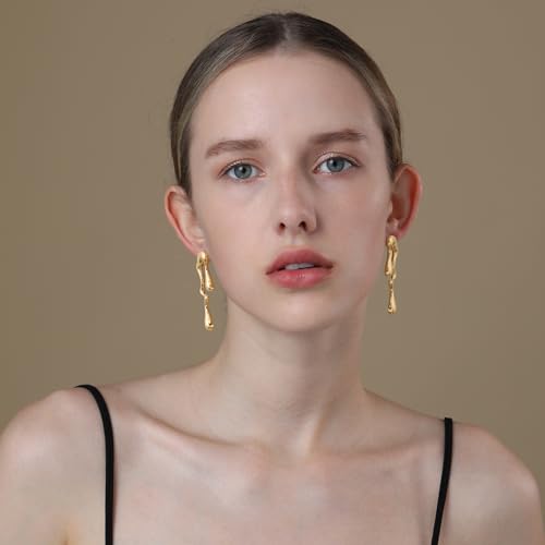 Earrings for Women 14K Gold Plated Chunky Knot Earrings Dangle Trendy Statement Earrings Jewelry Gifts2