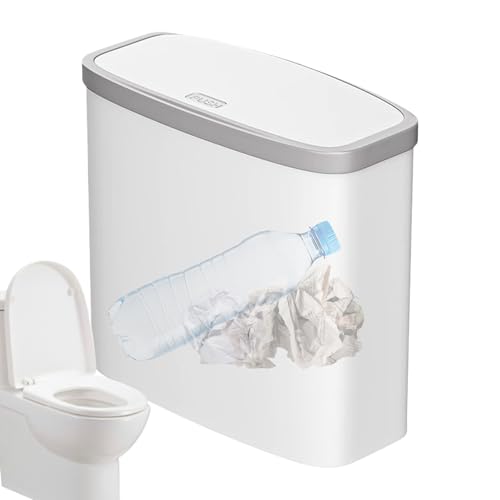 Slim Papelera Can - Ahorro de espacio estrecha Papelera Bin, Pedal de residuos Can | Delgado cubo de basura puede ser el interior del interior, cubierta de control de olor, paso -en bin bin cuarto de