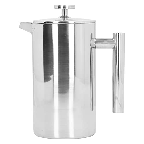 Restokki Stainless Steel Double Layer Coffee Press Pot for Home Brewing Hotel Restaurant with 1000ml Capacity