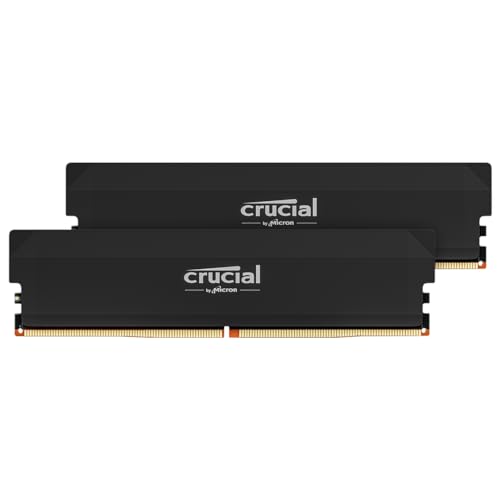 Crucial Pro RAM DDR5 32GB (2x16GB) 6000MHz CL36, Overclocking Gaming, Intel XMP 3.0 / AMD Expo, PC Memoria, Negro - CP2K16G60C36U5B