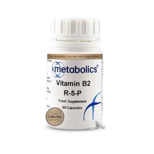 Metabolics Riboflavin 5-Phosphate 47.5mg | Active Vitamin B2 for Energy, Vision & Nervous System | UK Made, GMP Certified | Vegan | 60 Capsules