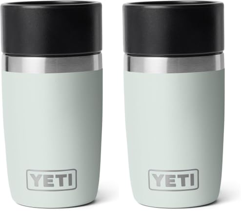 Image of YETI Rambler 8 oz Travel Bottle, Stainless Steel, Vacuum Insulated with Leakproof Commuter Cap, Ridgeline (Pack of 2)