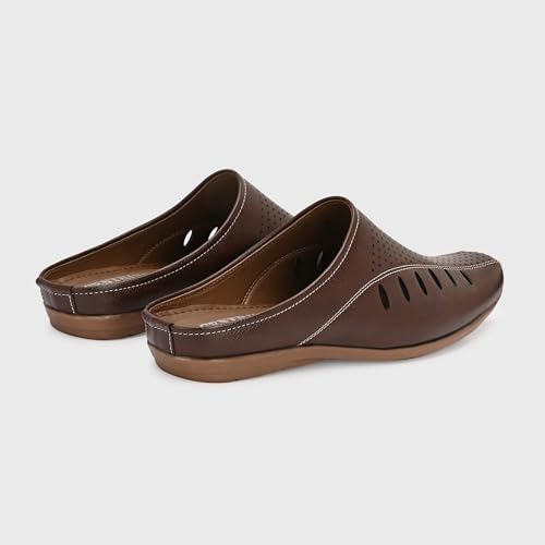 Image of Centrino Men's Casual Slip-On Sandals |Comfortable Back-Open Relaxed Fit Mule|Slip-On Half Shoe with Cushioned Insole for Office,Casual,Home,Outdoor,Driving,Summer Everyday Comfort(8107)
