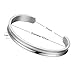 Zuo Bao Stainless Steel Elastic Hair tie Bracelet Brushed Edges for Women (Silver)