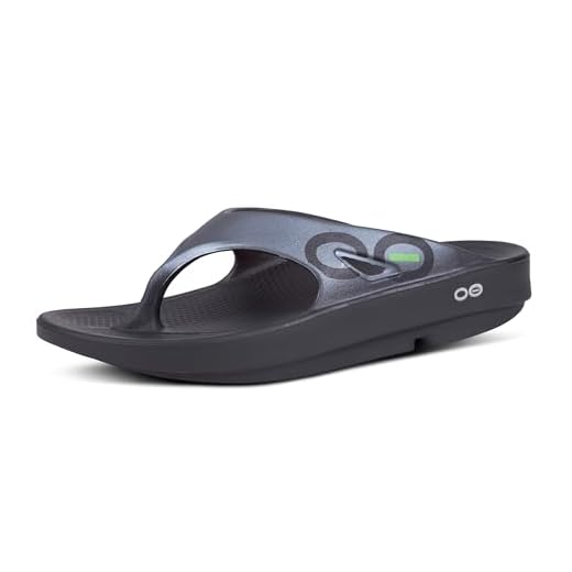 OOFOS OOriginal Sport Sandal, Graphite - Men’s Size 12, Women’s Size 14 - Lightweight Recovery Footwear - Reduces Stress on Feet, Joints & Back - Machine Washable - Hand-Painted Graphics