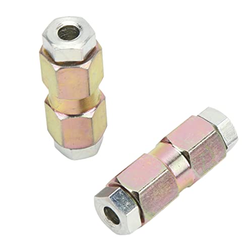 2 ück Bremsleitunverbinder, Metall 10 Mm/0,39 Zoll Inline-Mutter und Innenmutter für 3/16 Zoll ?lleitun-Bremsleitunverschraubungen Autozubeh?r