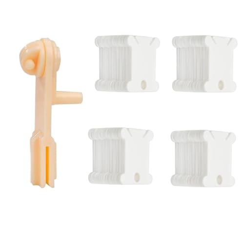 Changyeah Bobine di filo di plastica,120 pezzi Bobine a punto croce Board di avvolgimento in plastica Supporti in filo di plastica bianco con avvolgitore per ricamo cucito artigianale accessori fai da