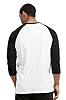 TOP PRO Men's 3/4 Sleeve Casual Raglan Jersey Baseball Tee Shirt, Black/White-1, 3XL #2