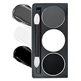 Halloween Classic Black and White Makeup Gift Set — This Halloween-exclusive makeup set includes black, white, and gray makeup products and makeup brushes. Its large capacity design is designed to meet your diverse needs. It can be used alone or blen...