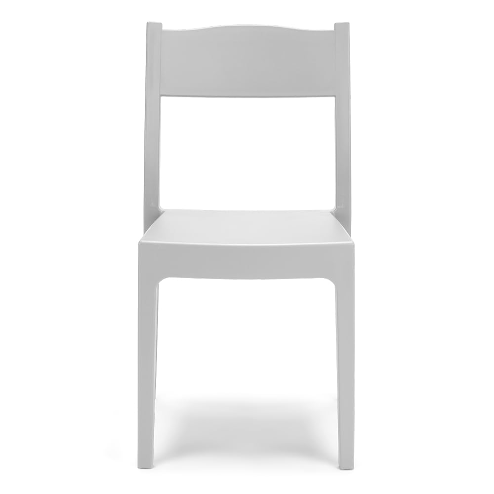 REDÒKASA Set 4 sedie in polipropilene VESTA, impilabile, resistente ai raggi UV, design moderno, ideale per sala da pranzo, cucina, sala d’attesa, bar, ristoranti o giardino (Bianco, 4)