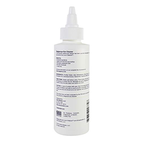 Wagberry Ear Cleaner For Dogs - Gentle Formula Removes Wax & Debris, Best Treatment For Itch, Head Shaking, Discharge & Smell With Aloe Vera & Witch Hazel - Love It Natural, Made In Usa, 4Oz #TOP1
