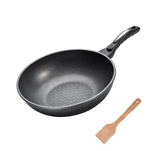 BAILR Multifunción Wok Sartenes, Antiadherente y Resistente a Rayones Wok, Facil De Mantener Sartén para Wok Apto Todas Las Cocinas, Vitroceramica, Gas, Lavavajillas (A 32cm)