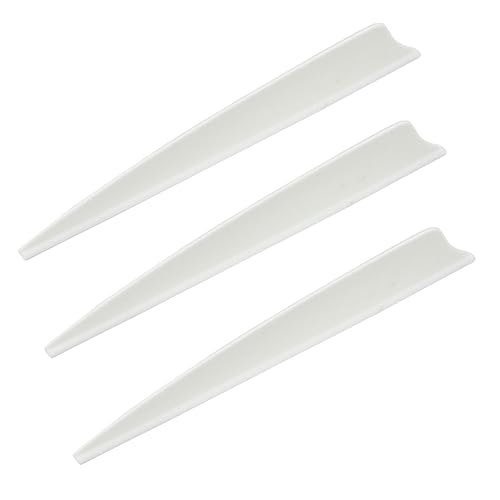 UP100 100pcs 5 Inch Shield-Shape Archery Arrows Vanes Fletches Plastic TPU Fletching for Hunting Targeting Arrow White