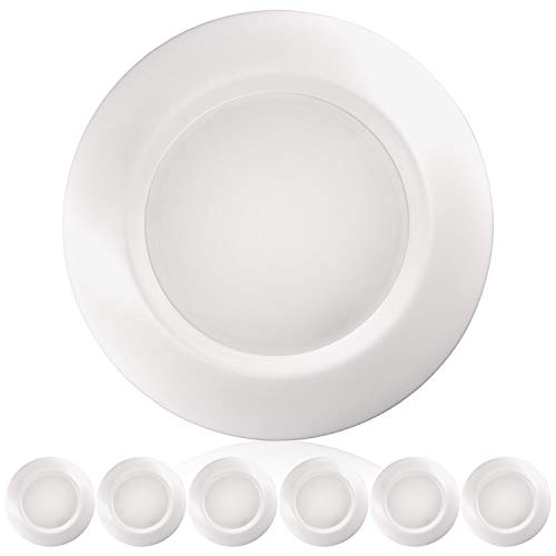 Luxrite 6 Inch Flush Mount LED Disk Lights, 3 Color Options 3000K  4000K 