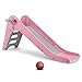 Kinderrutsche, Rutsche Kinder mit Basketballkorb Kinder Fun-Slide bis 50kg Kleinkinderrutsche Indoor & Outdoor Gartenrutsche für ab 1-5 Jahr Rosa