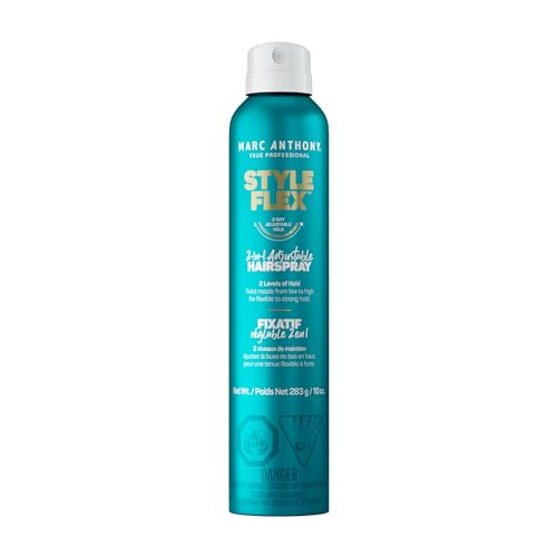 Marc Anthony Flexible to Extra Strong Hold Hair Spray, Style Flex 2-in-1 Adjustable Hairspray for Women & Men - Finishing & Styling Spray for Controlled & Well-Groomed Look - Flake-Free, 9.5 oz