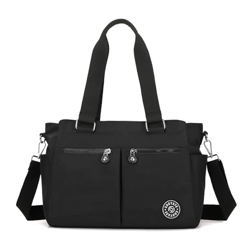 Bolsos de Mujer,Bolso Bandolera Mujer,Bolso Shopper Mujer,Bandolera Tote Bag,Bolsos de Hombro con Cremallera de Múltiples Bolsillos,Bolso de Lona con Bolsillos para Compras, Viajes, Escolares, Trabajo