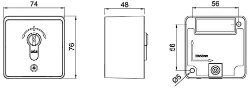 Schlüsseltaster Aufputz geba 2-seitig tastend MSC-APZ 1-2T/1 110.1301.1A, inkl. DIN Profilhalbzylinder & 3 Schlüssel, einbruchhemmend (europäisches patentiertes System), Lichtgrau/Aluminium-eloxiert
