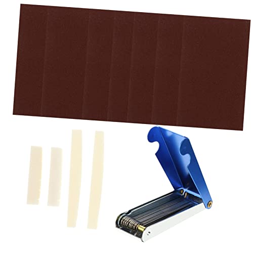 LOLIPPYY アコースティックギター用ナットサドル修理キット 針ヤスリ サンドペーパー 工具付き ギターメンテナンスやになアクセサリー