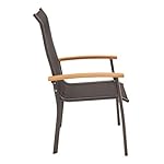 OUTLIV. Alpha Gartenstuhl mit Teak-Armlehnen Anthrazit