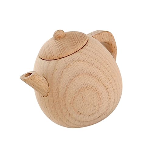 FELTECHELECTR 無塗装の木製子供用シミュレーション食器おもちゃ ティーポット キッチンアクセサリー ままごと遊び道具 誕生日 子供の日にな