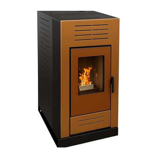 EIDER BIOMASA Estufa de Pellets VENERE – 10,8 kW – Rendimiento 90% – Tolva 16 kg – Hasta 315 m³ – Programación Semanal – Display Digital – Salida 80 mm – Clase Energética A+